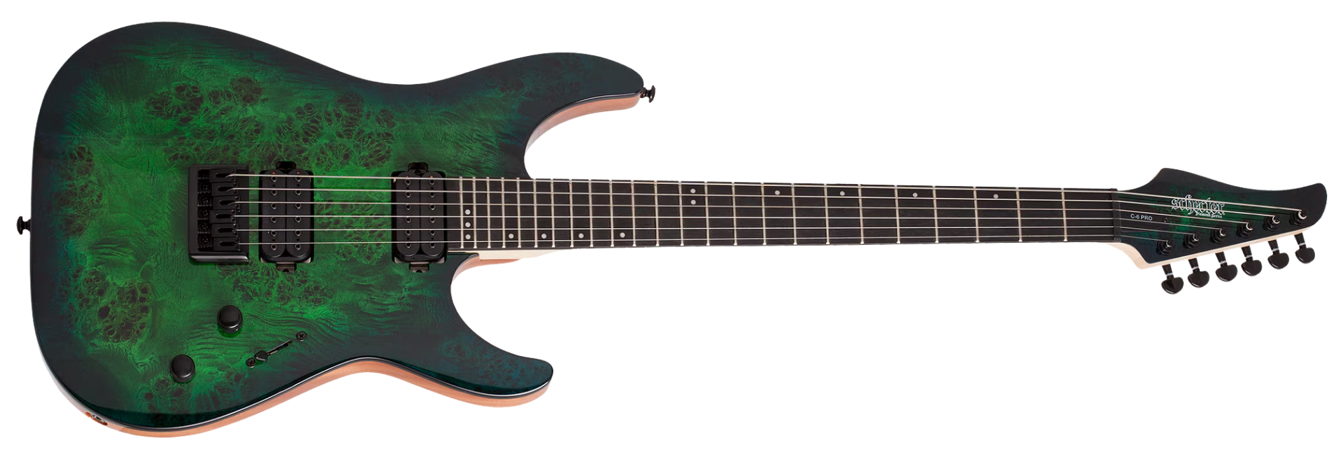 Guitarra Schecter C-6 Pro AQB Aqua Burst com Diamond Decimator e Hardtail String-Through