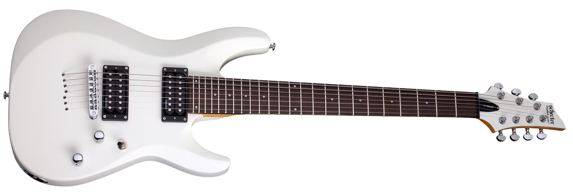 Guitarra Schecter C-7 Deluxe SWHT Satin White 7 Cordas