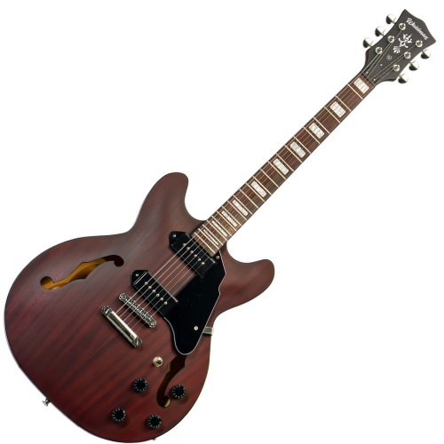 Guitarra Semiacústica Waldman GHO190 Red Mahogany Semi Hollow para jazz e blues