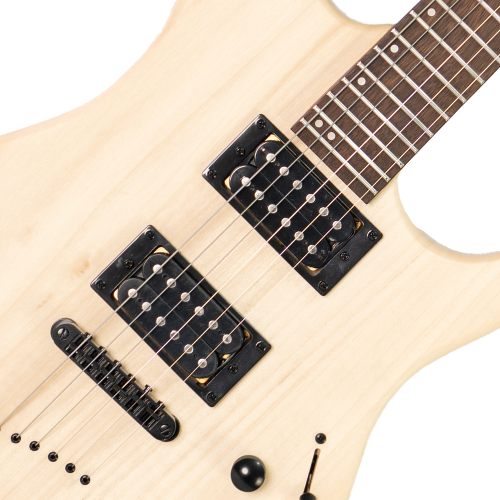 Headstock com tarraxas blindadas e logo Waldman