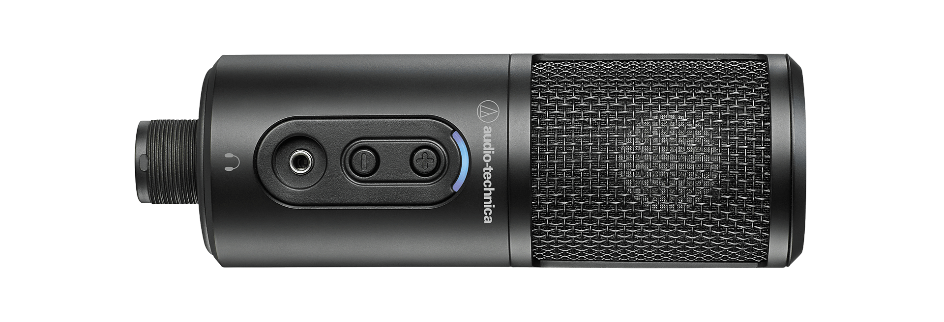 Controles de volume do fone de ouvido na parte frontal do ATR2500x-USB