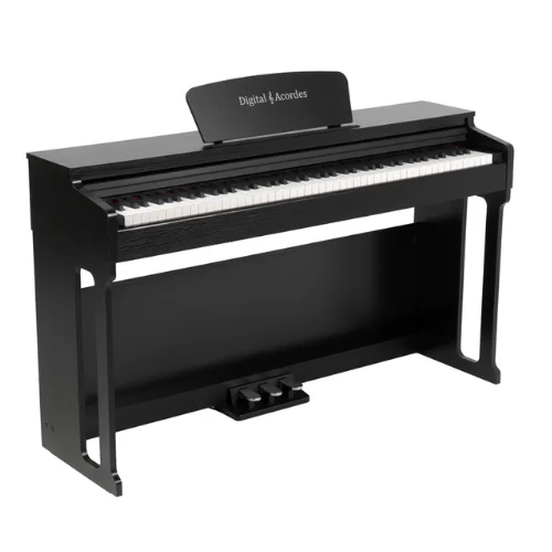 Piano Digital Acordes P2006 preto com 88 teclas pesadas ação de martelo graduado e polifonia 64 notas