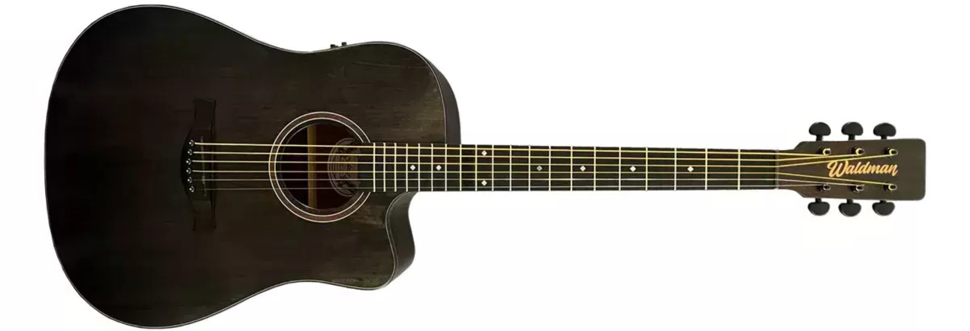 Violão Waldman DCEX-1041 BK Eletroacústico na cor preta fosca