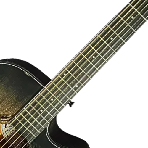Corpo em Black Burst com tampo sólido e cutaway