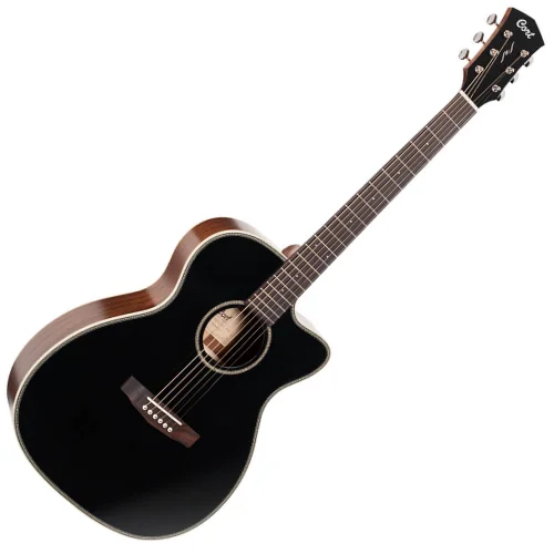 Violão Cort Essence OC4 Black Top spruce sólido eletroacústico semi-gloss