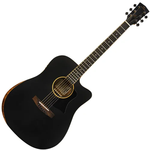 Violão eletroacústico Michael Elegance VME730 Open Pore tampo Spruce pré Cleverly tarraxas Matte Black aço