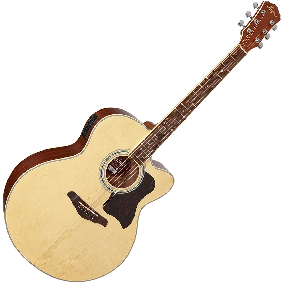 Violão Hofma HMJ223 mini jumbo eletroacústico satin natural com boa projeção sonora