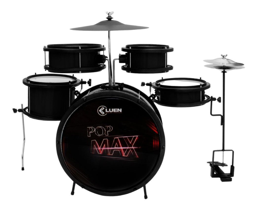 Bateria Infantil Luen Pop Max Preto Fosco