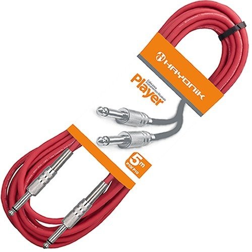 Cabo P10 Para Instrumentos 5m Vermelho Player Hayonik