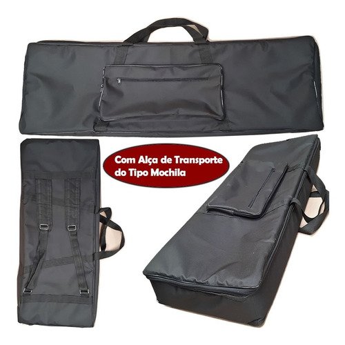 Capa Master Luxo Para Teclado Roland Juno Di Preto C/ Alça