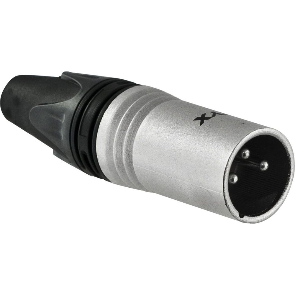 Conector XLR Macho 3 Pólos Niquelado HX082M HYX - PCT / 2