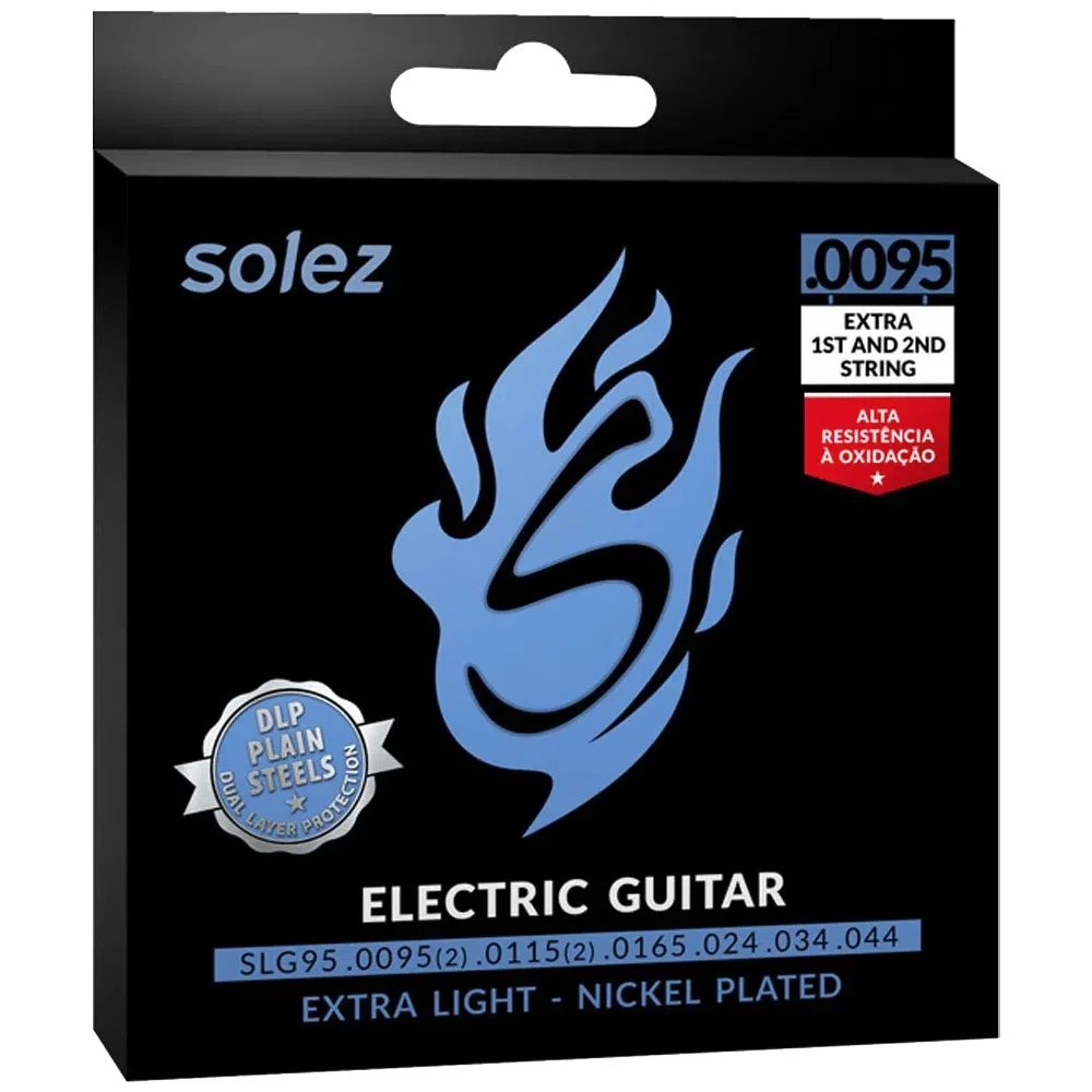 Encordoamento Para Guitarra Solez 095 SLG95 Mi e Si Extra