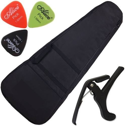 Kit Capa Acolchoada Para Violão Folk C/ Capotraste + Palheta