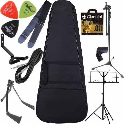Kit Capa Acolchoada Para Violão Folk C/ Multi Acessórios