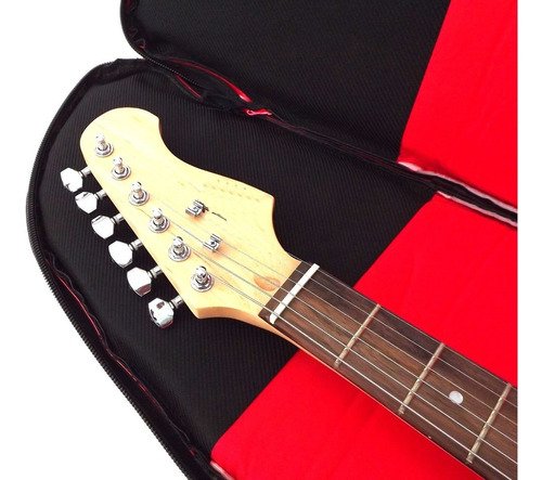 Kit Capa Contrabaixo Luxo Vermelho C/ Acessórios Completo