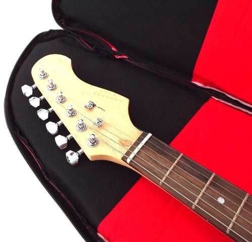 Kit Capa Contrabaixo Luxo Vermelho Completo C/ Acessórios