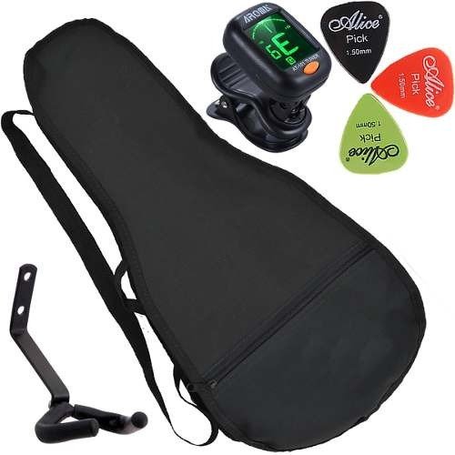 Kit Capa Para Cavaquinho C/ Afinador Palheta Suporte Parede
