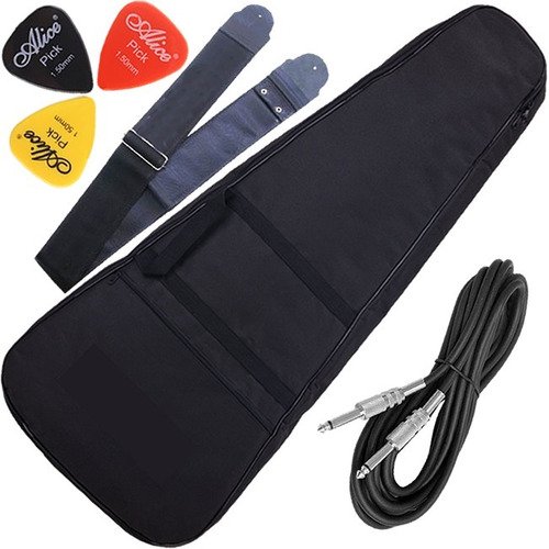 Kit Capa Para Violão Acolchoada C/ Correia Palhetas Cabo
