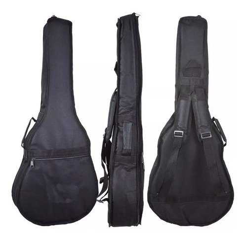 Kit Capa Violão Folk Luxo Acolchoado C/ Acessórios + Cordas