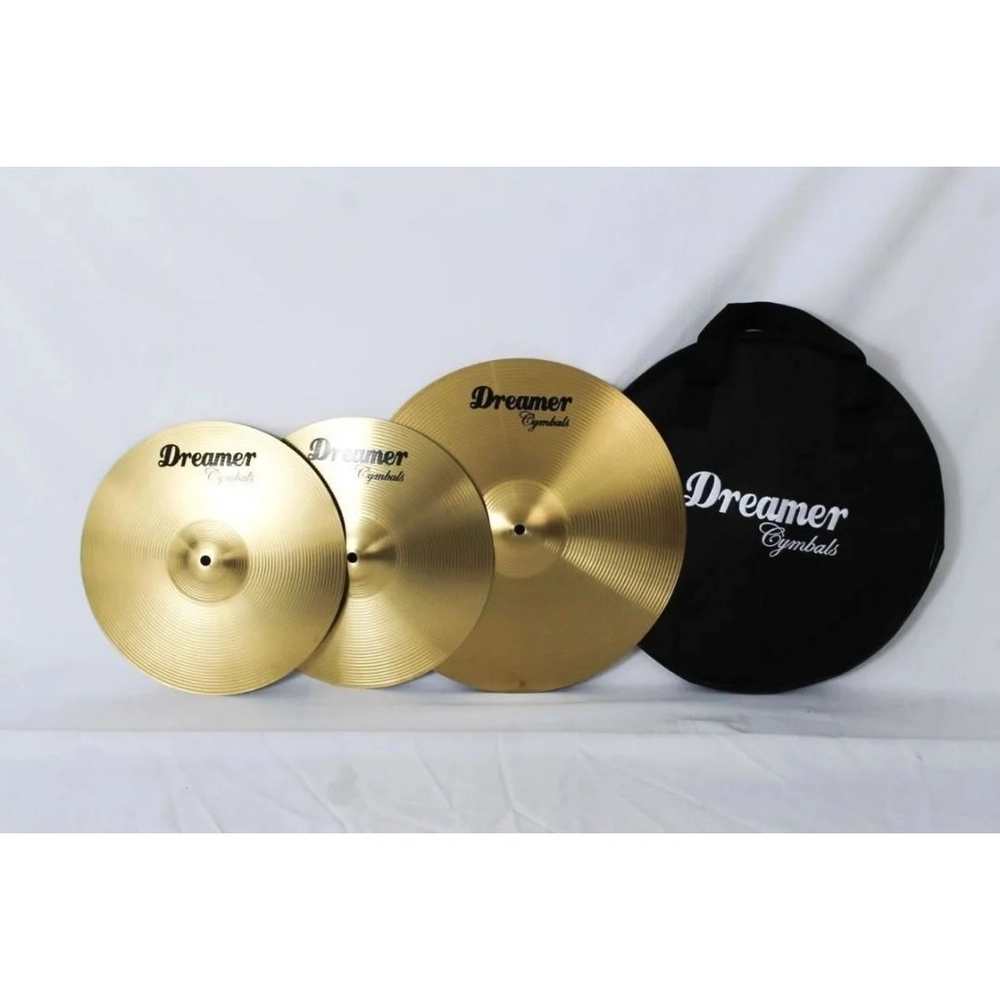 Kit De Pratos Bateria Dreamer Brass Hi Hat 13 Crash 16 + Bag
