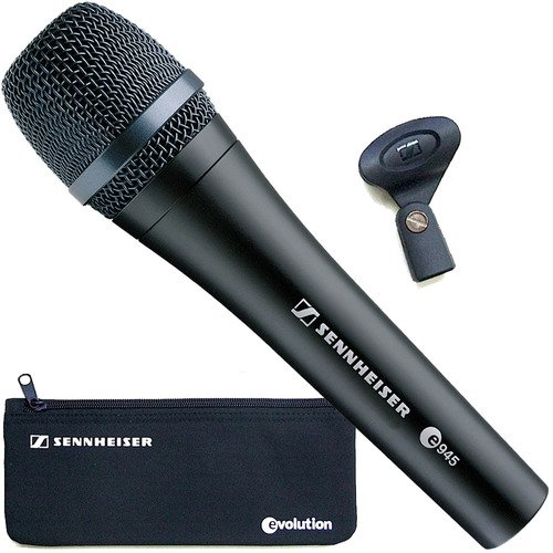 【こうちゃん】SENNHEISER e945 Kit Microfone Profissional Sennheiser E945 Dinâmico C/ Cabo Com 10