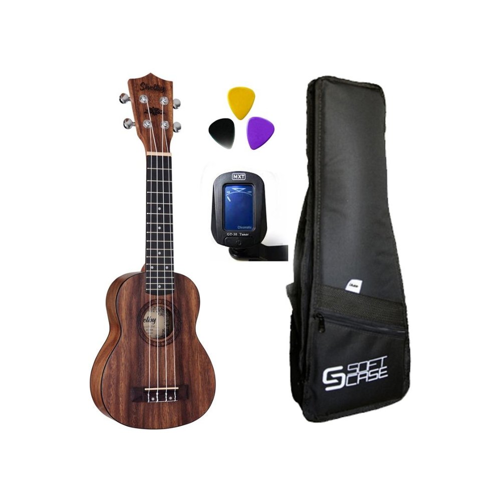 Kit Ukulele Shelby Soprano Su21T + Capa + Afinador + 3 Palhetas
