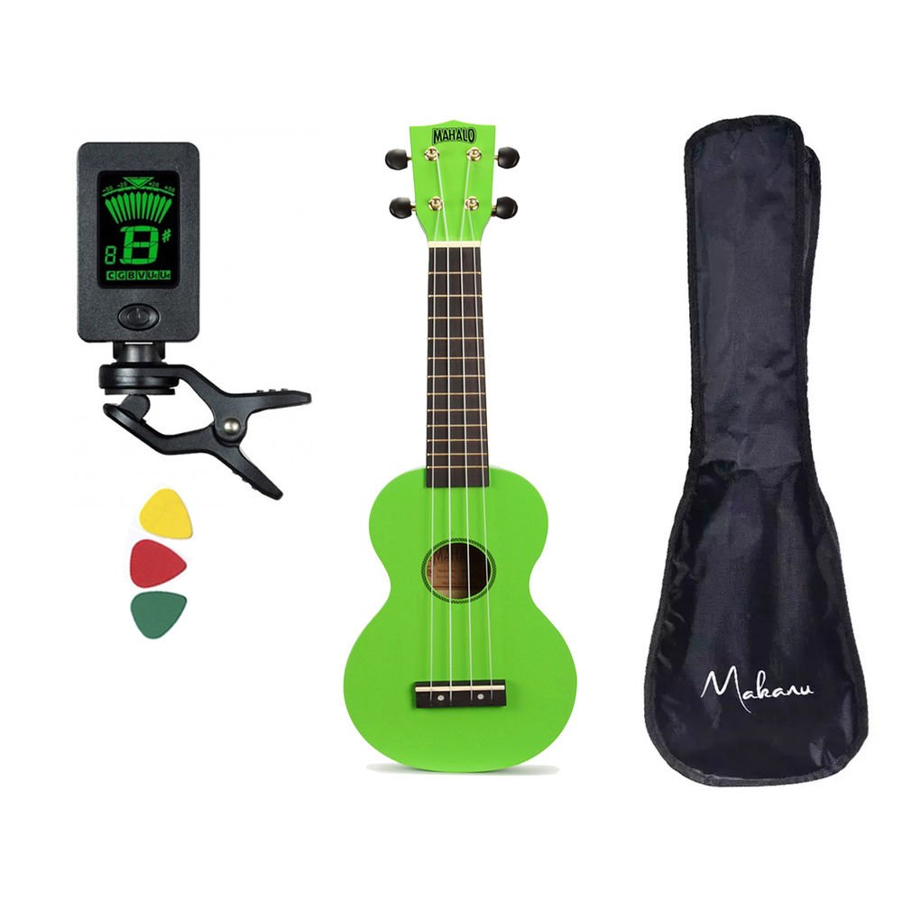 Kit Ukulele Soprano Mahalo Mr1 Verde Cordas Aquila Capa Mr1gn