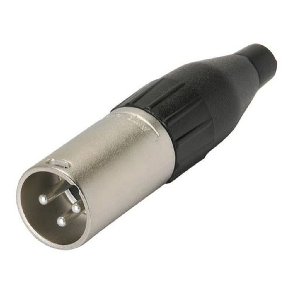 Plug Conector Xlr 3 Pinos Macho Linha Niquel Ac3mm Amphenol