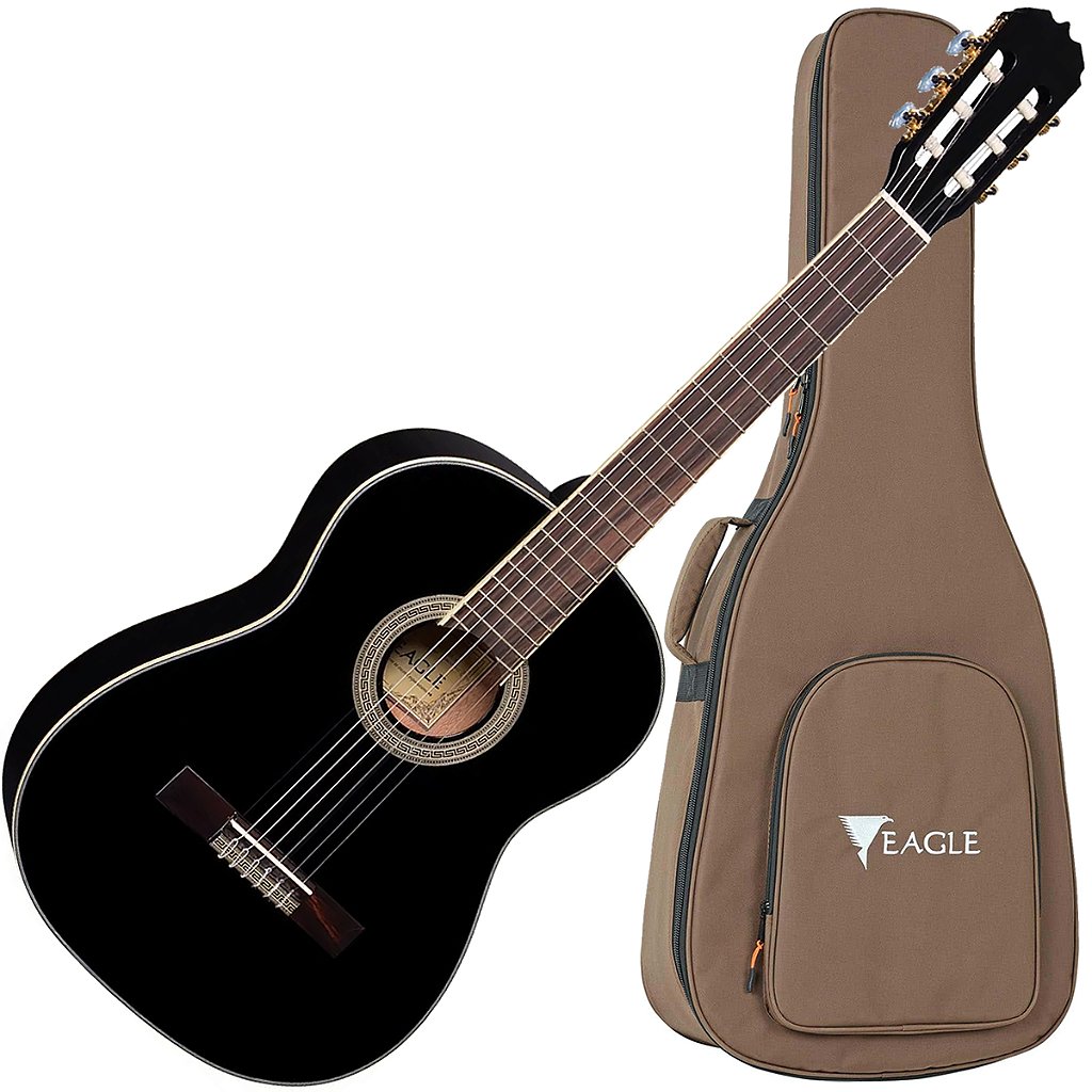 Violão Acústico Cordas Nylon Tampo Spruce Dh69 Bk Eagle