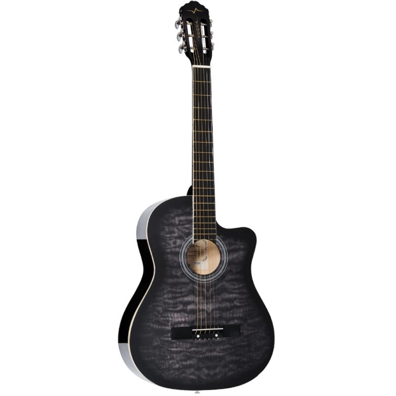 Violão Clássico Acústico Cutaway Aço Vogga Vca218nc Gy Cinza