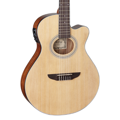 Violão Hofma HMN298 Mini Jumbo Flat Cutway cpt Ativo - stnt