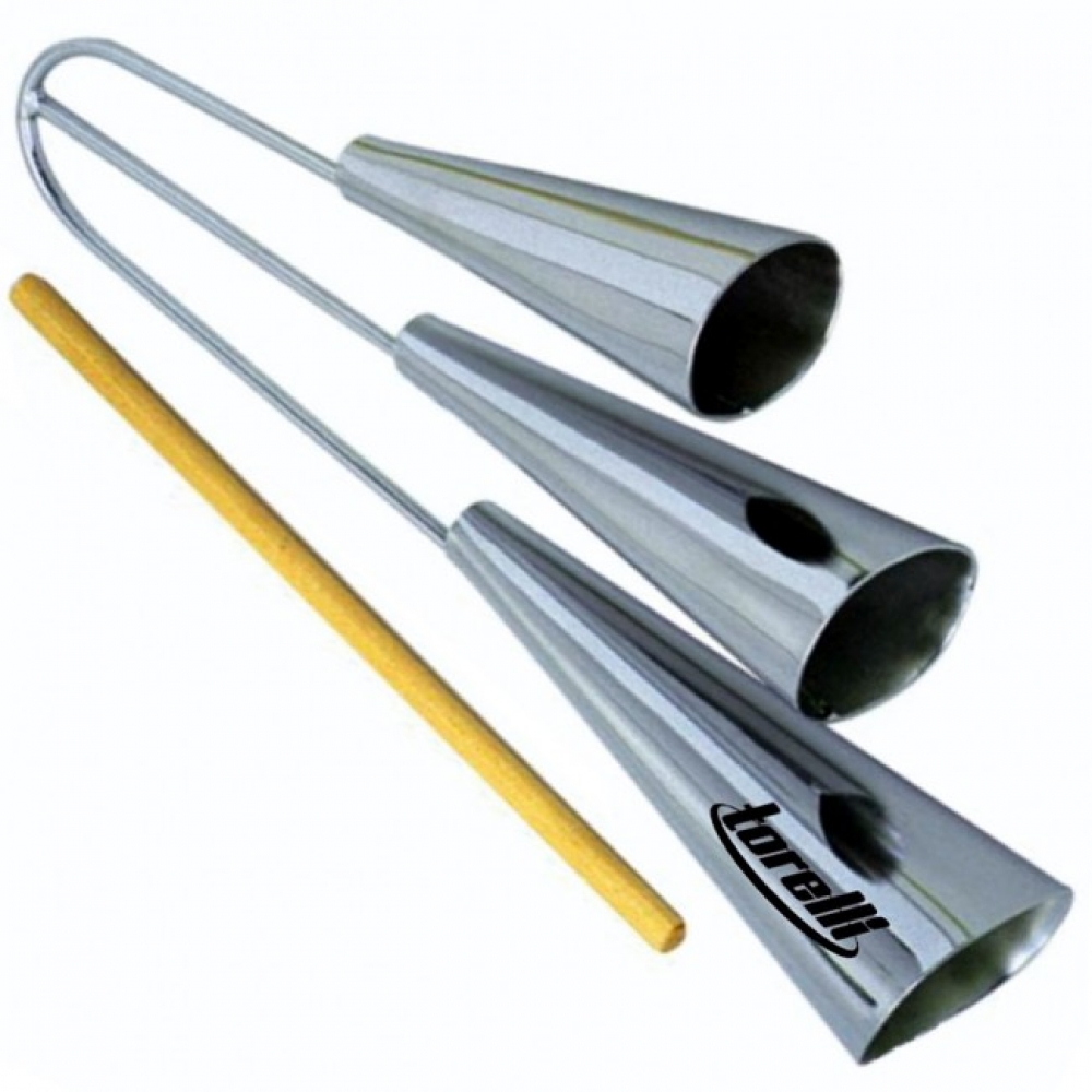 Agogo De Aluminio Torelli Triplo Médio Cromado To017