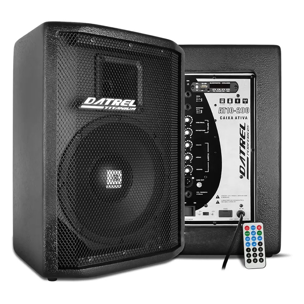 Caixa De Som Profissional Ativa + Passiva 400w Rms Bluetooth Datrel AT10-200