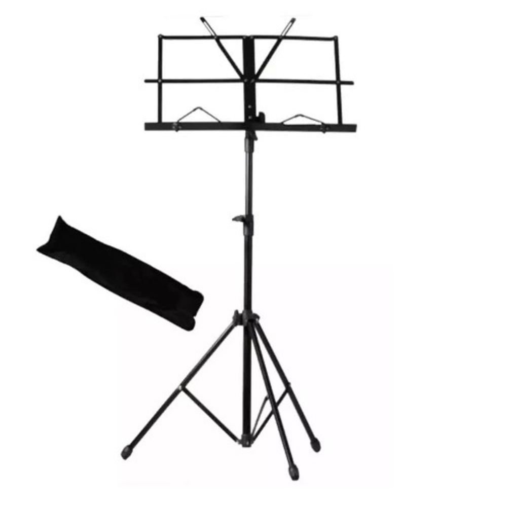 Estante Partitura Suporte Pedestal Cavalete Ferro + Bolsa