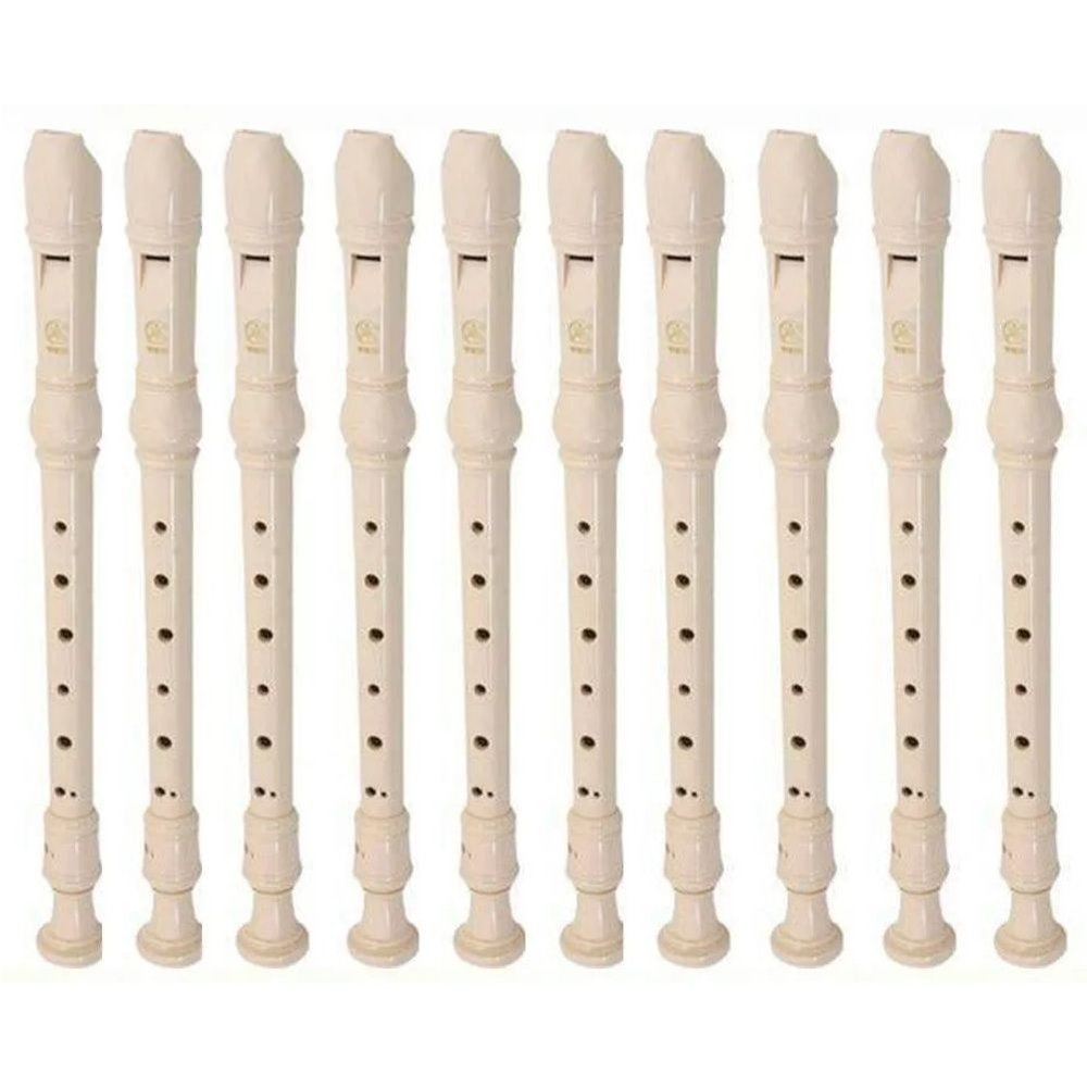 Flauta Doce Yamaha YRS24B Barroca Kit c/ 10 Flautas
