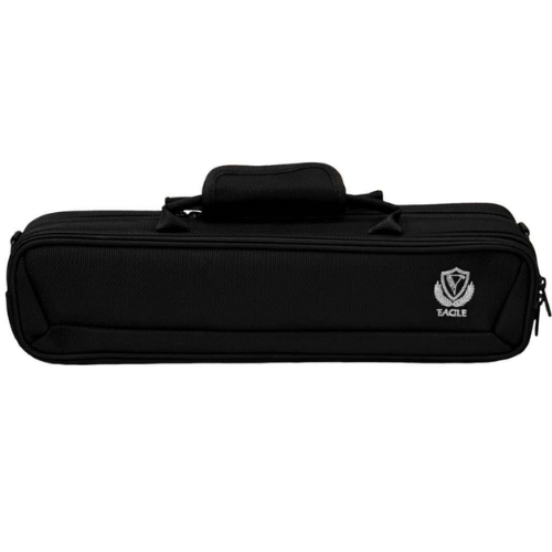 Flauta Transversal Eagle FL03S Prateada Dó com 16 Chaves Fechadas Sistema Boehm Mecanismo Mi Automático e Estojo Super Luxo