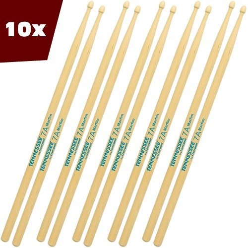 Kit 10 Baquetas Liverpool Para Bateria Tennessee 7a Marfim