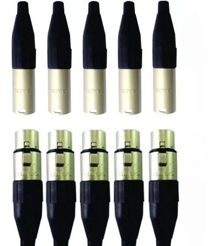 Kit 10 Plug Xlr Macho E Femea Santo Angelo Sa2x Frete Grátis