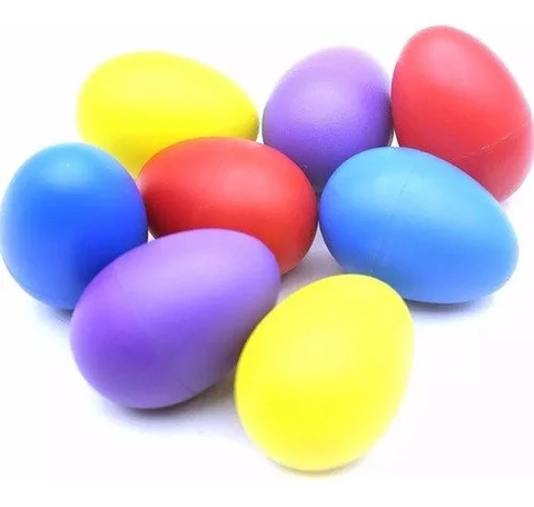 Kit 3 Ganza Ovinho Colorido Torelli Percussão Chocalho Eggs