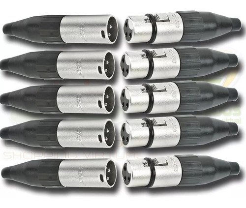 Kit 40 Conectores Xlr Macho/femea Canon Santo Angelo Sa2x