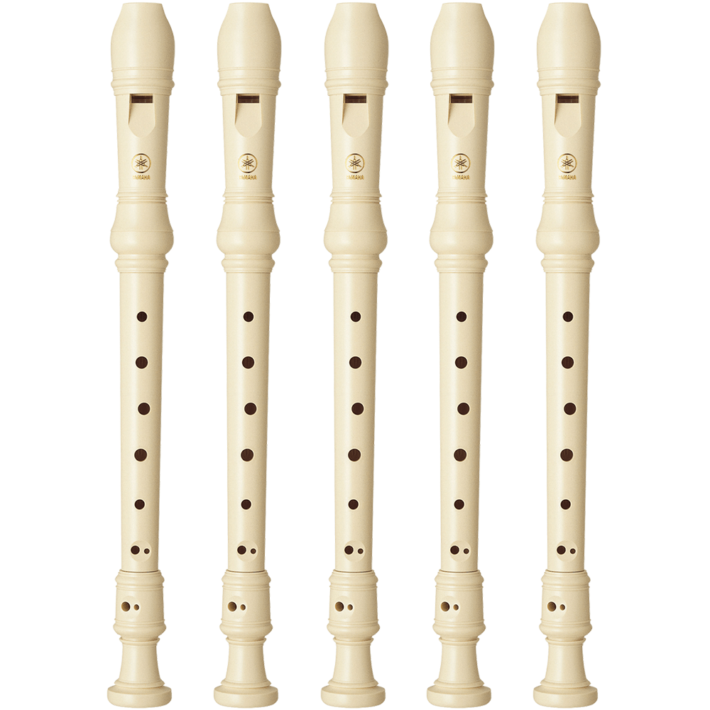 Kit 5 Flauta Doce Germânica Yamaha Yrs-23g Yrs23g Com Capa