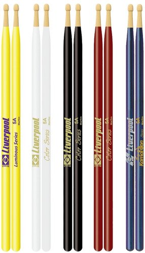 Kit 5 Par De Baquetas 7a Color Luminous Kamaleon Liverpool