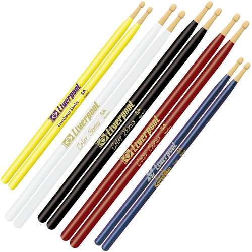 Kit 5 Par De Baquetas 7a Color Luminous Kamaleon Liverpool