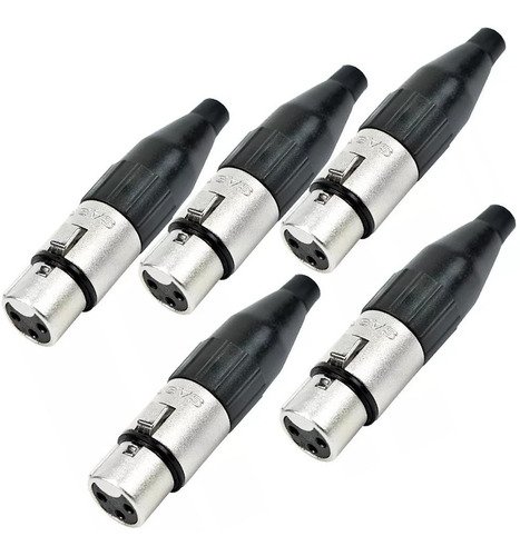 Kit 5 Plug Sa2x Conector Xlr Canon Fêmea Linha Santo Angelo
