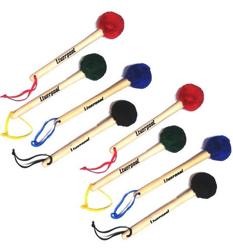 Kit 8 Baquetas De Bumbo Liverpool Surdo Maçaneta 30cm Mc48