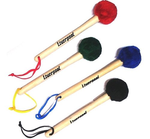 Kit 8 Baquetas De Bumbo Surdo Maçaneta 30cm Mc48 Liverpool