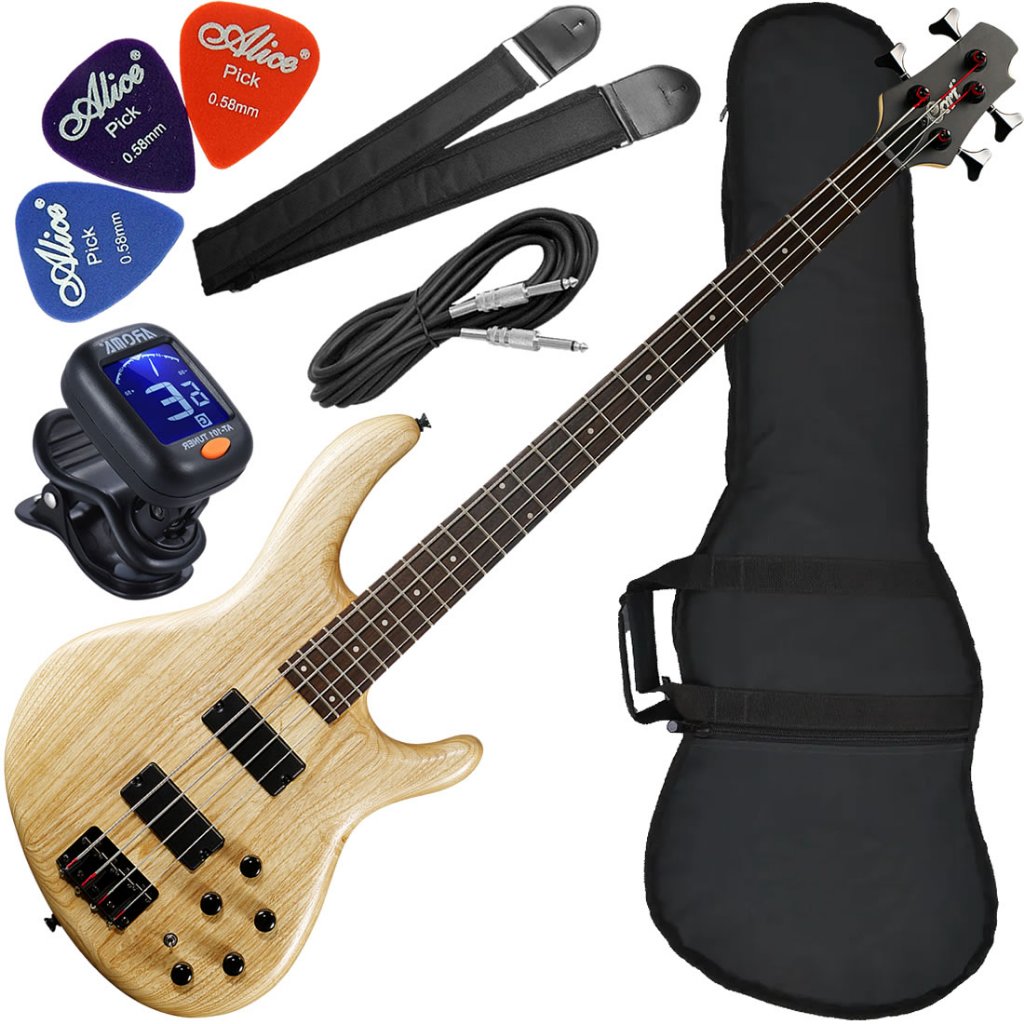 Kit Contrabaixo Cort Action DLX ASH OPN 4 Cordas Pre Mark Bass Ativo Bx01