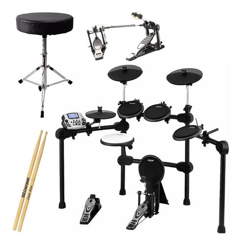 Kit Bateria Eletrônica Pedal Duplo Banco Xpro Ed10 C.ibanez