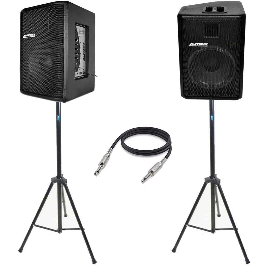 Kit Caixa De Som Ativa Passiva 500w Rms Usb + Cabo 10m