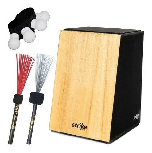 Kit Cajon Fsa Inclinado Eletroacústico Strike Sk2000 Natural